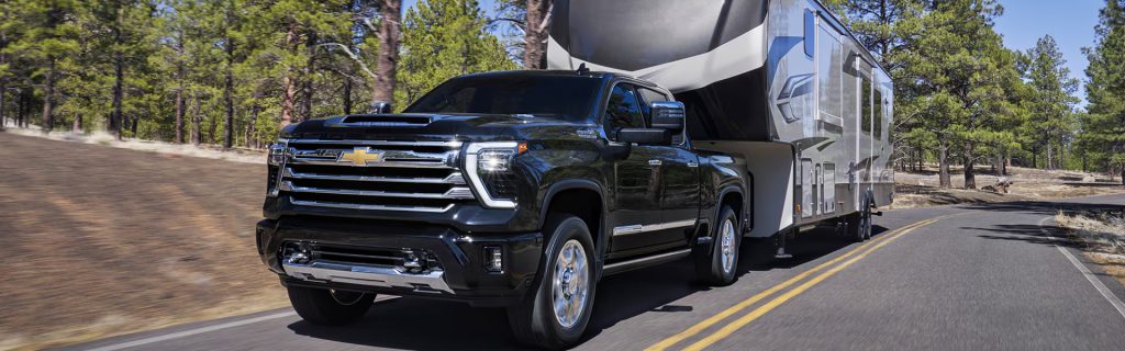 Silverado HD heavy duty truck with trailer