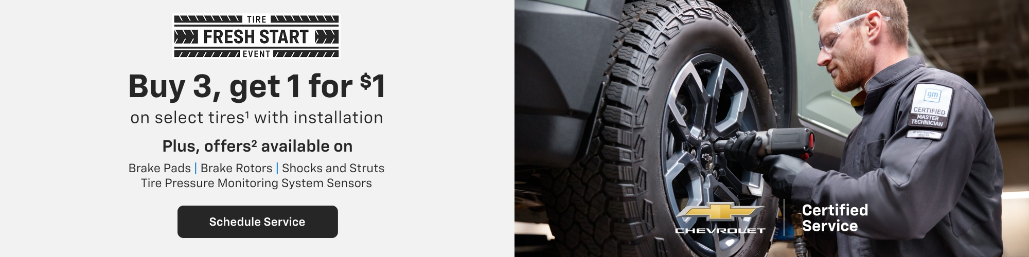  Buy 3 Tires ,Get 1 for $1 at Kirk Brothers Chevrolet of Vicksburg in Vicksburg MS